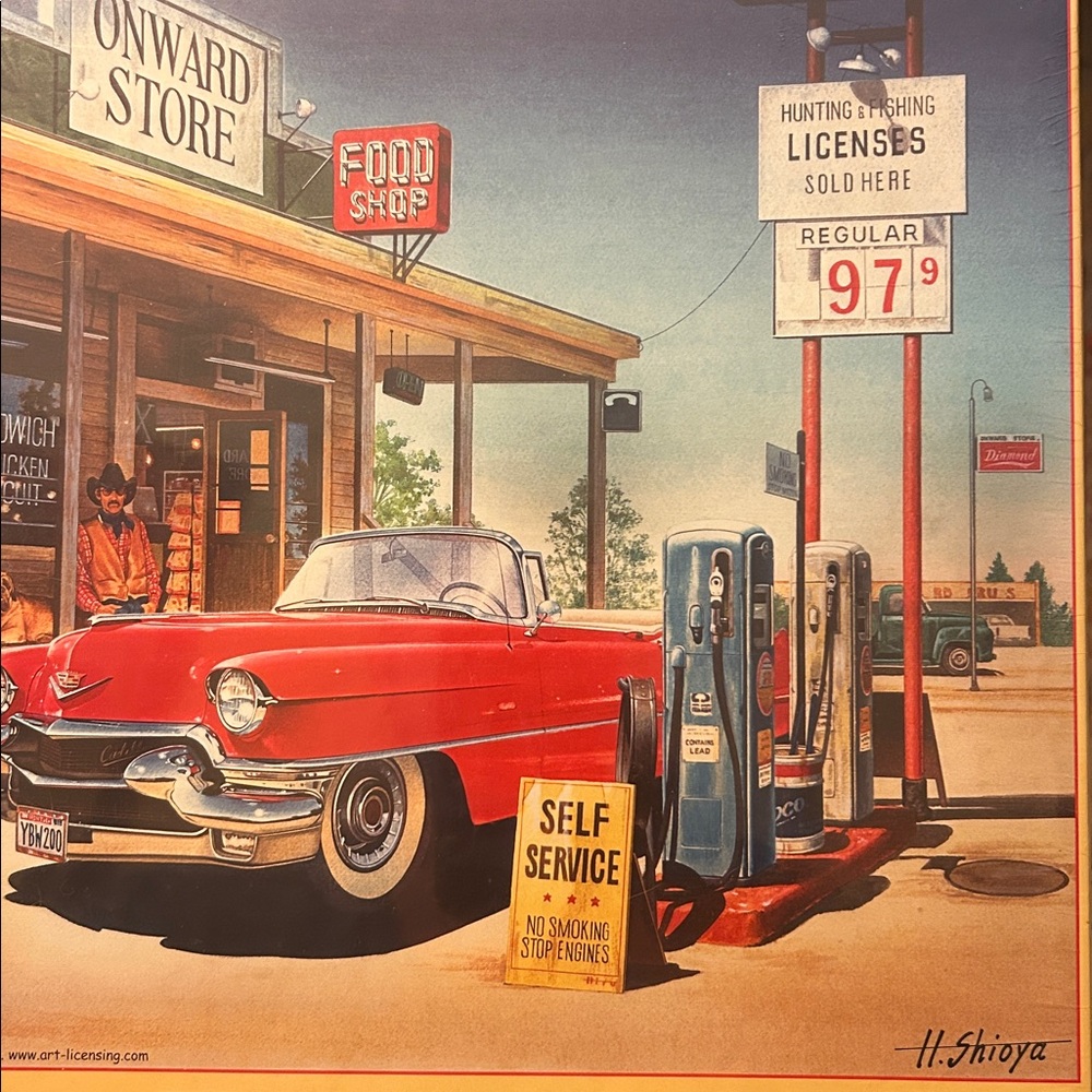 Onward Store Gas Station 500 pc Jigsaw Puzzle 🧩 Factory Sealed ⭐️ NEW ⭐️ SunsOut - Picture 3 of 16